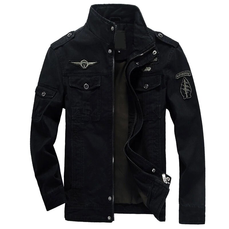 Chaqueta vaquera para hombre, talla 6XL, estilo militar, de algodón, estilo militar, estilo militar, para hombre