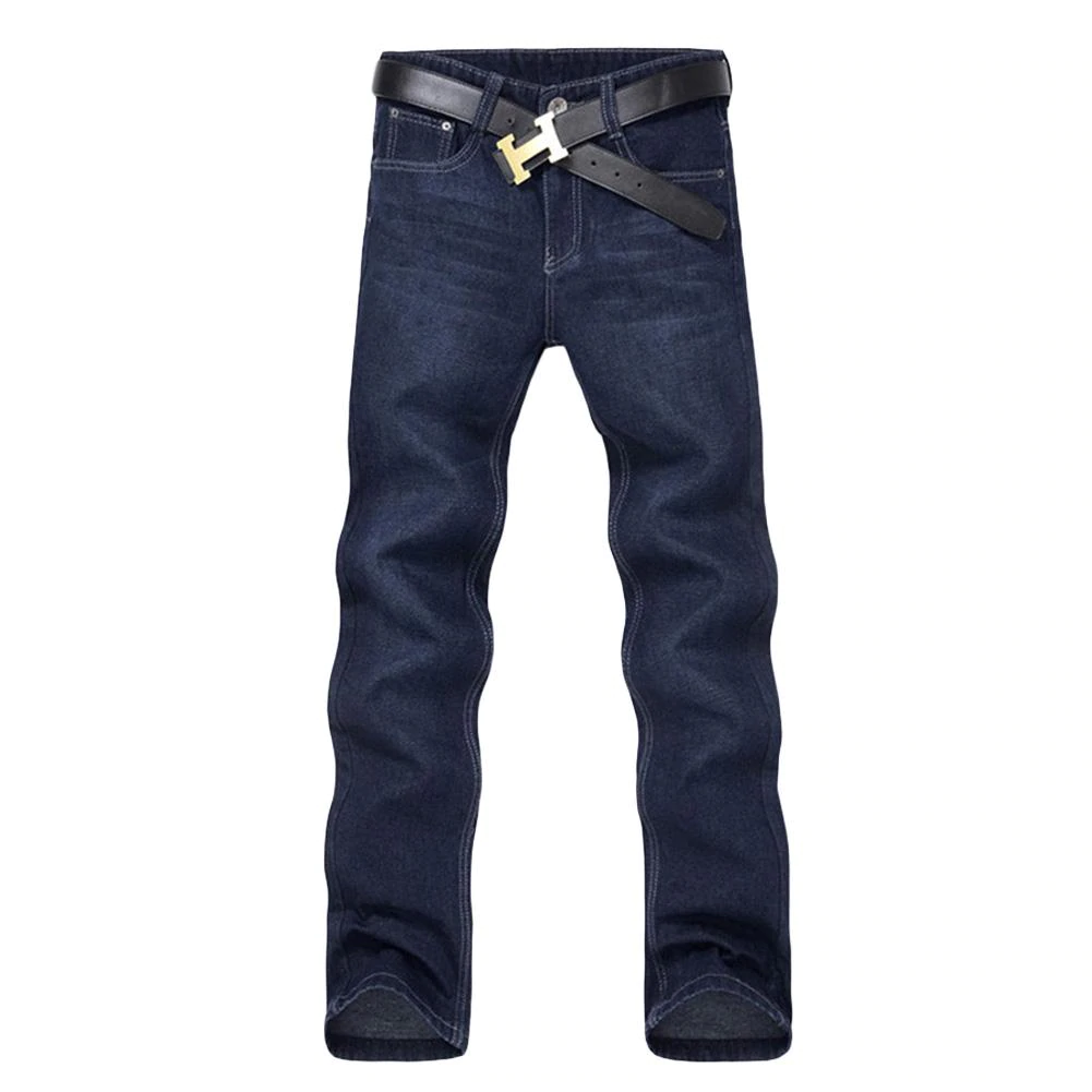 Pantalones vaqueros rectos ajustados de tiro medio informales clásicos para hombre, pantalones largos para jóvenes