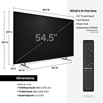 Samsung QN55Q80RAFXZA Plana QLED 4K de 55 pulgadas