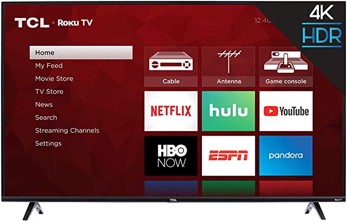 Televisor LED inteligente 4K Roku de 55 pulgadas TCL 55S425