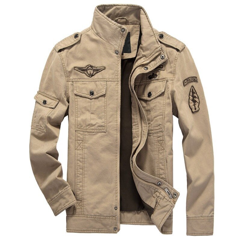Chaqueta vaquera para hombre, talla 6XL, estilo militar, de algodón, estilo militar, estilo militar, para hombre