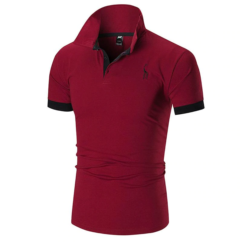 Polo informal con bordado de ciervo para hombre