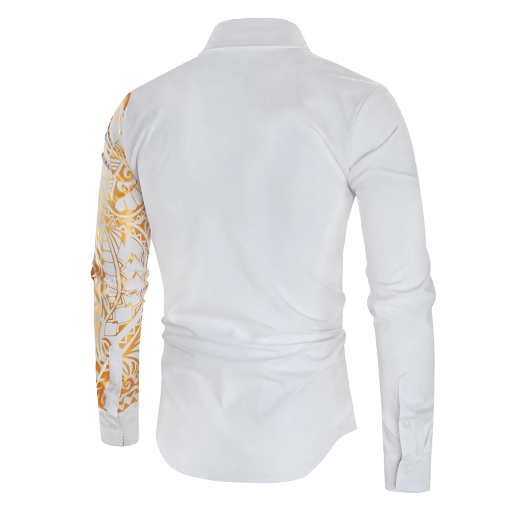 Camisa Masculina de Manga Larga Camisa de Hombre Camisa Elegante para Club Público