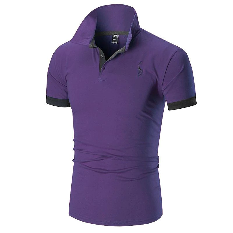 Polo informal con bordado de ciervo para hombre